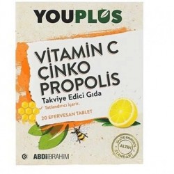 Youplus Vitamin C, Çinko & Propolis 20 Efervesan Tablet