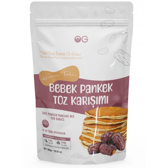 OG natural Hurma Tozlu Bebek Pankek Toz Karışımı 300 Gr +8 Ay